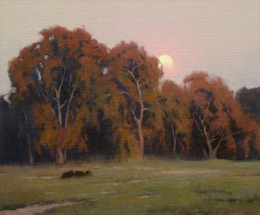 Resting Cattle and the Moonrise
